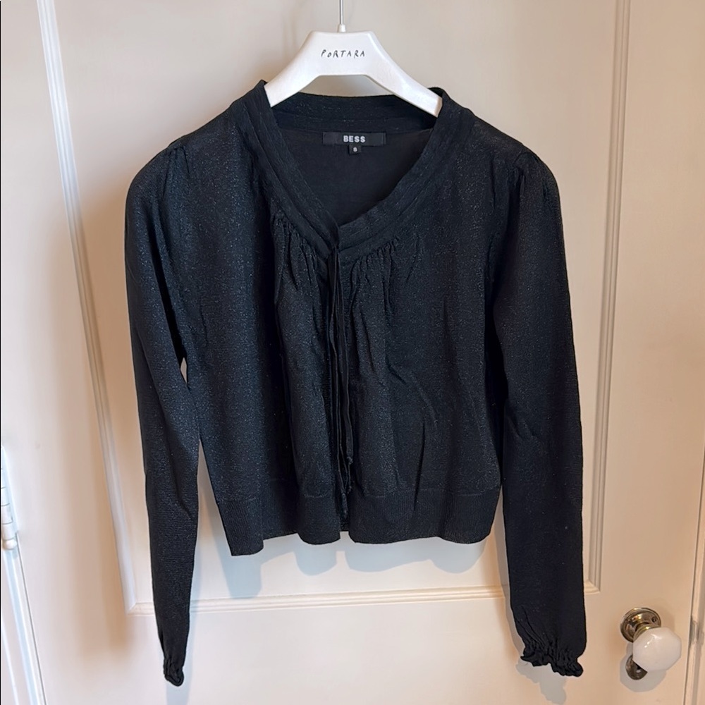 Black Sparkly Long Sleeve Blouse